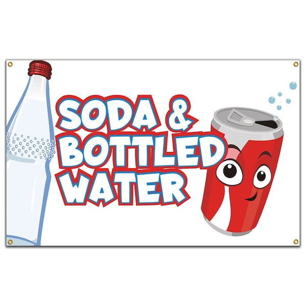 Soda & Bottled Water Banner Concession Stand Food Truck Single Sided